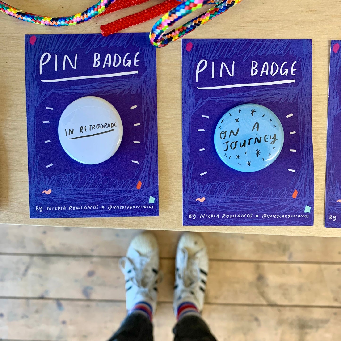Mini feminist/ in retrograde/ on a journey badge