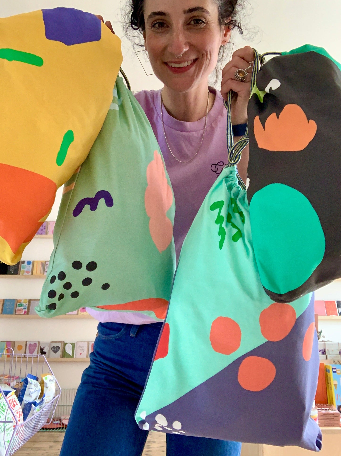 Totally Rad rope drawstring bag