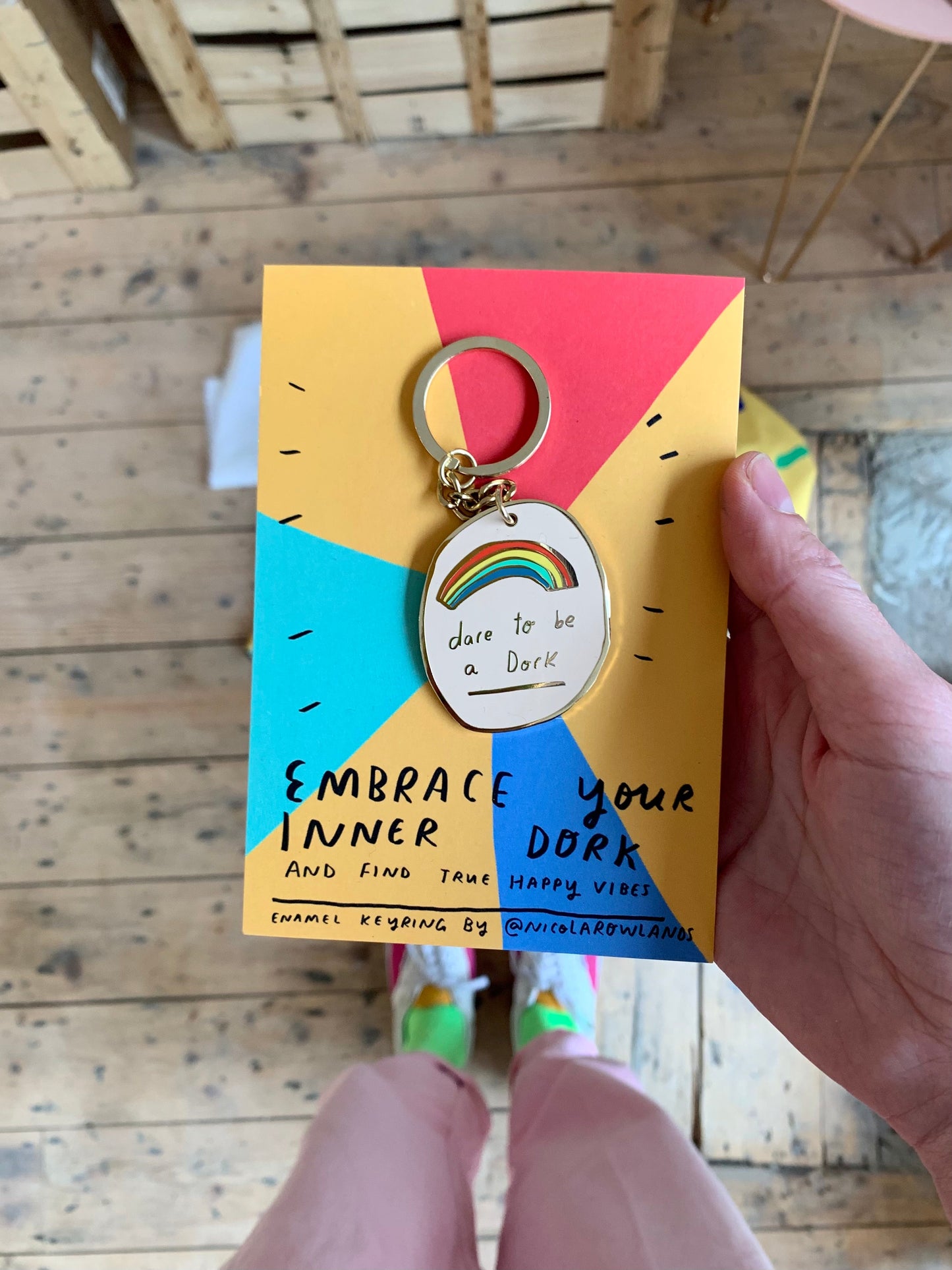 Enamel Keyring: Dare to be a Dork