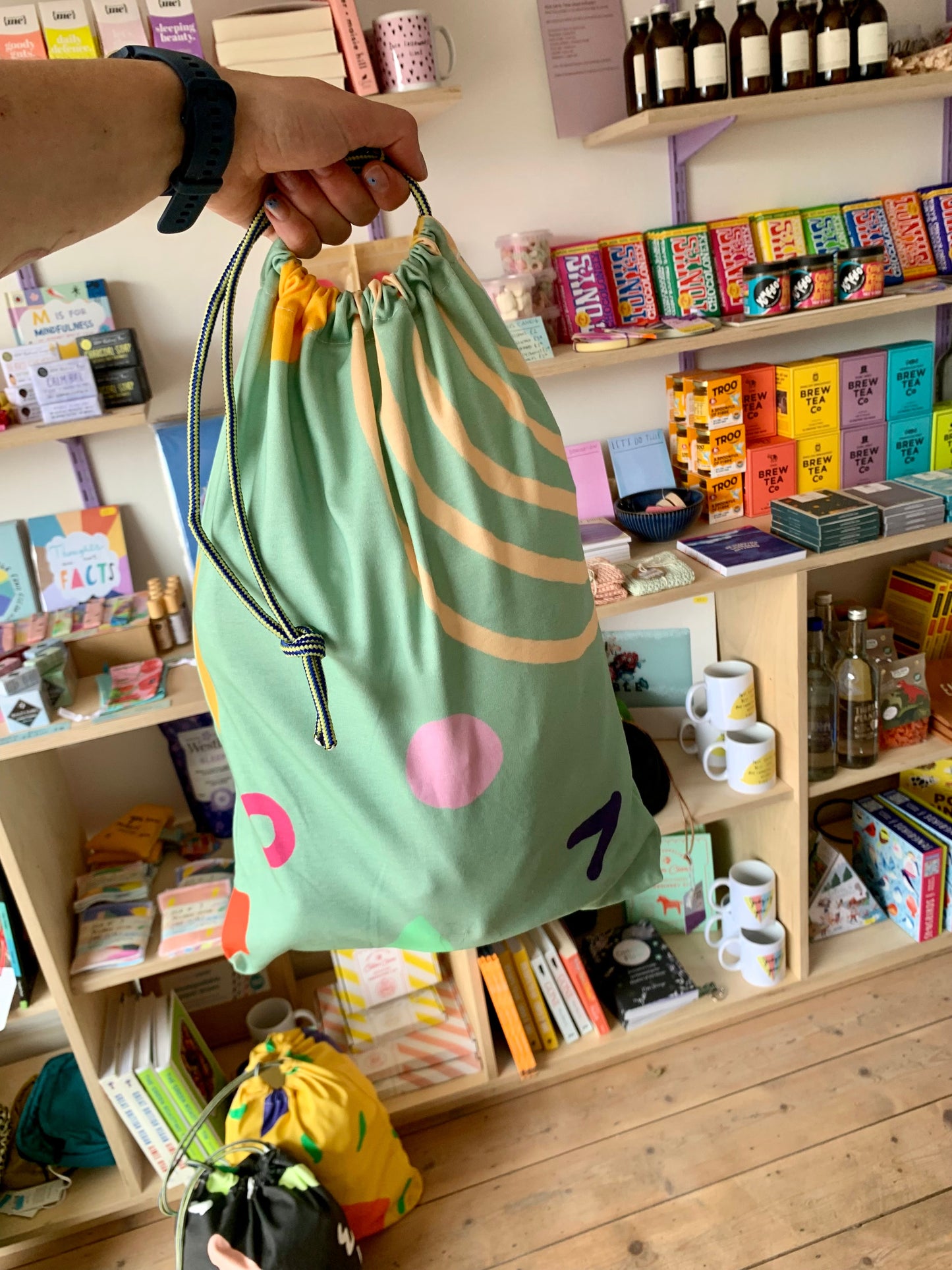 Totally Rad rope drawstring bag