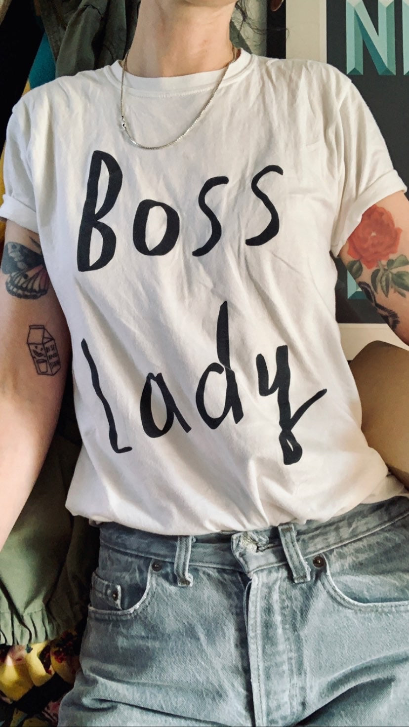 Boss Lady Tee Organic cotton: white