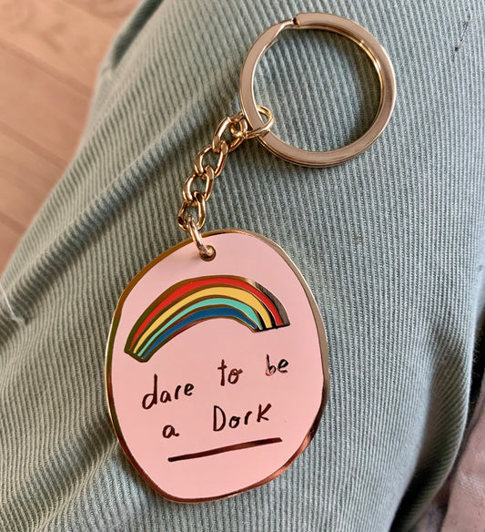 Enamel Keyring: Dare to be a Dork
