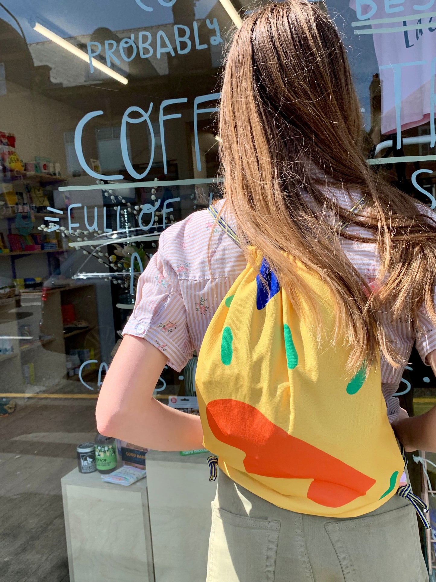 Totally Rad rope drawstring bag