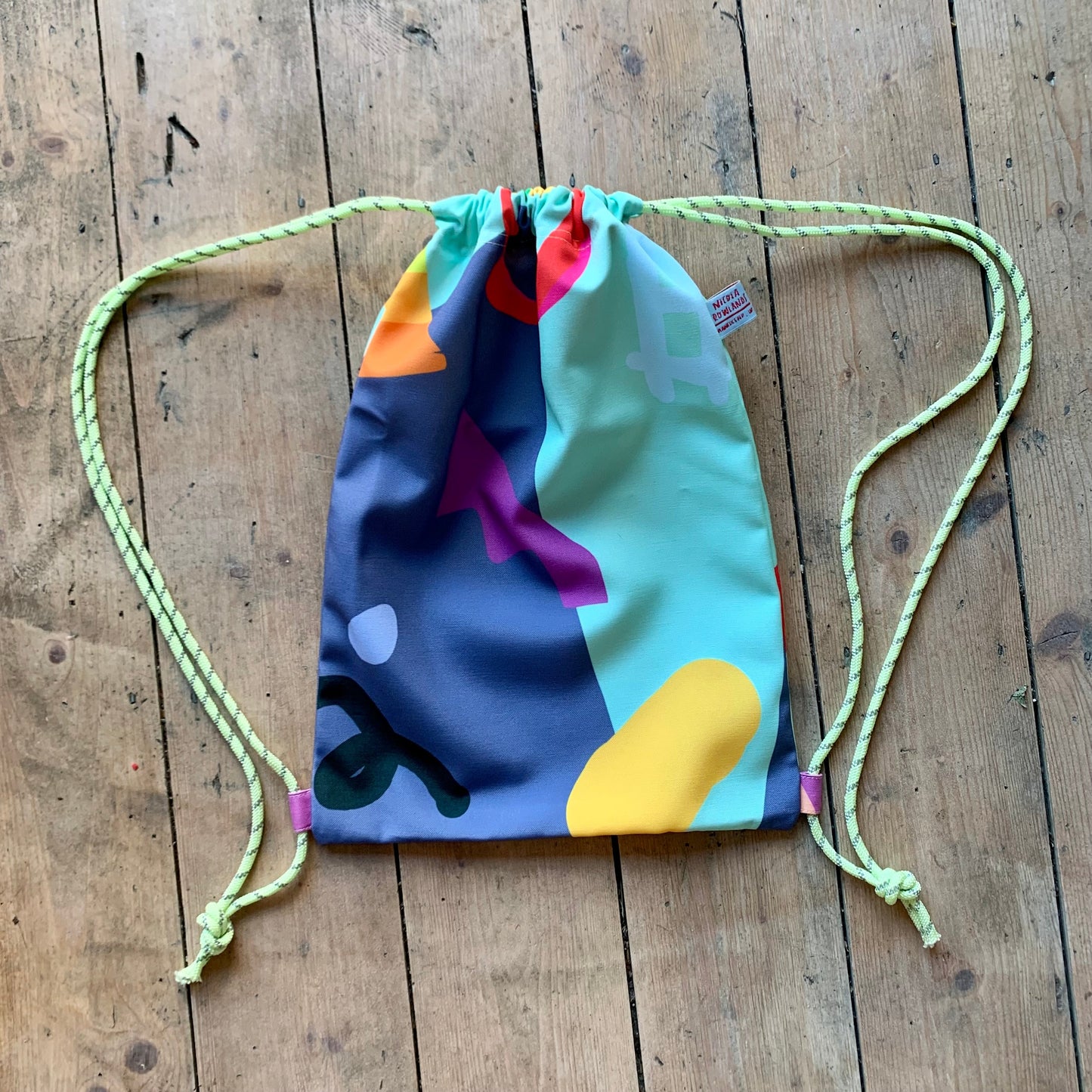 Totally Rad rope drawstring bag