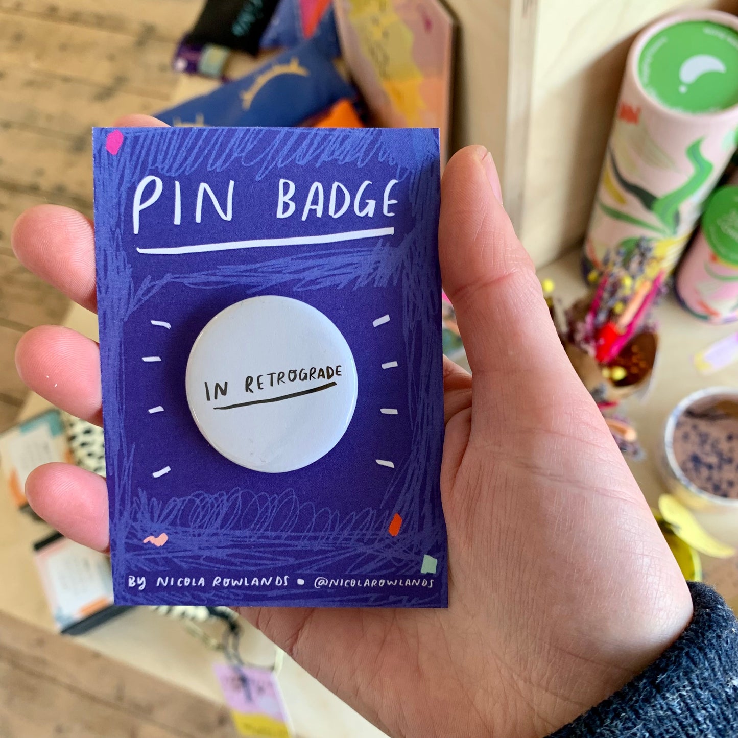 Mini feminist/ in retrograde/ on a journey badge