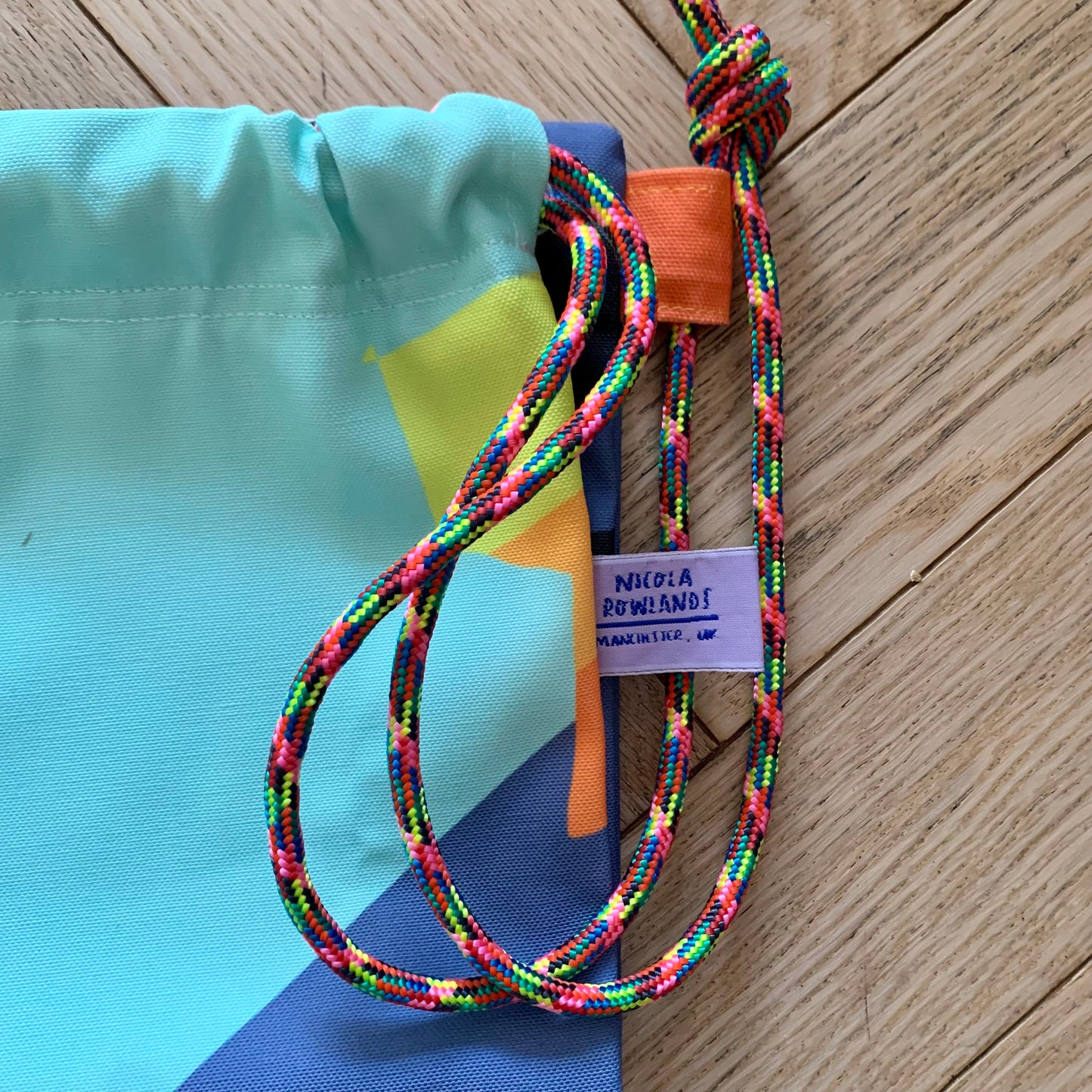 Totally Rad rope drawstring bag