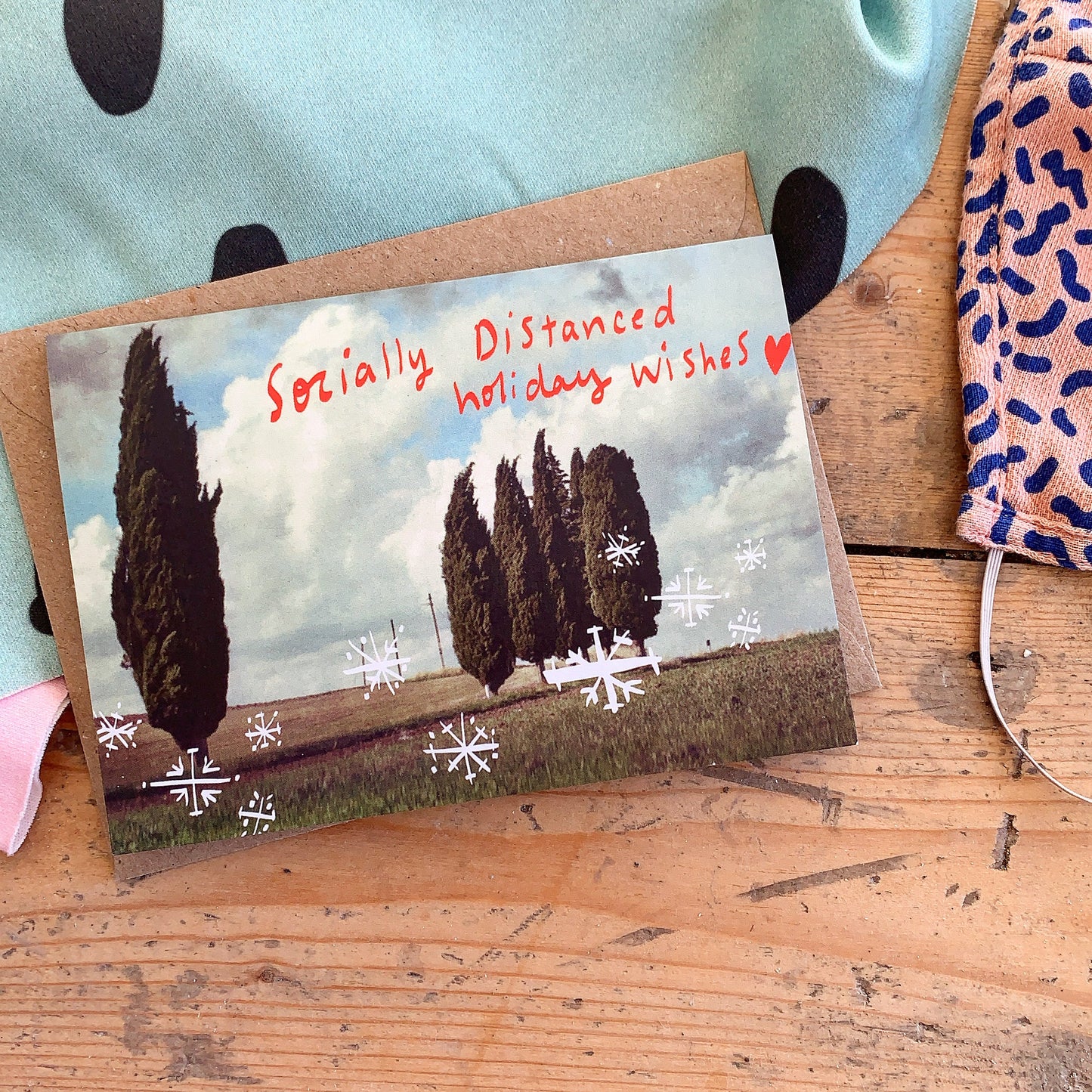 Socially distanced wishes card