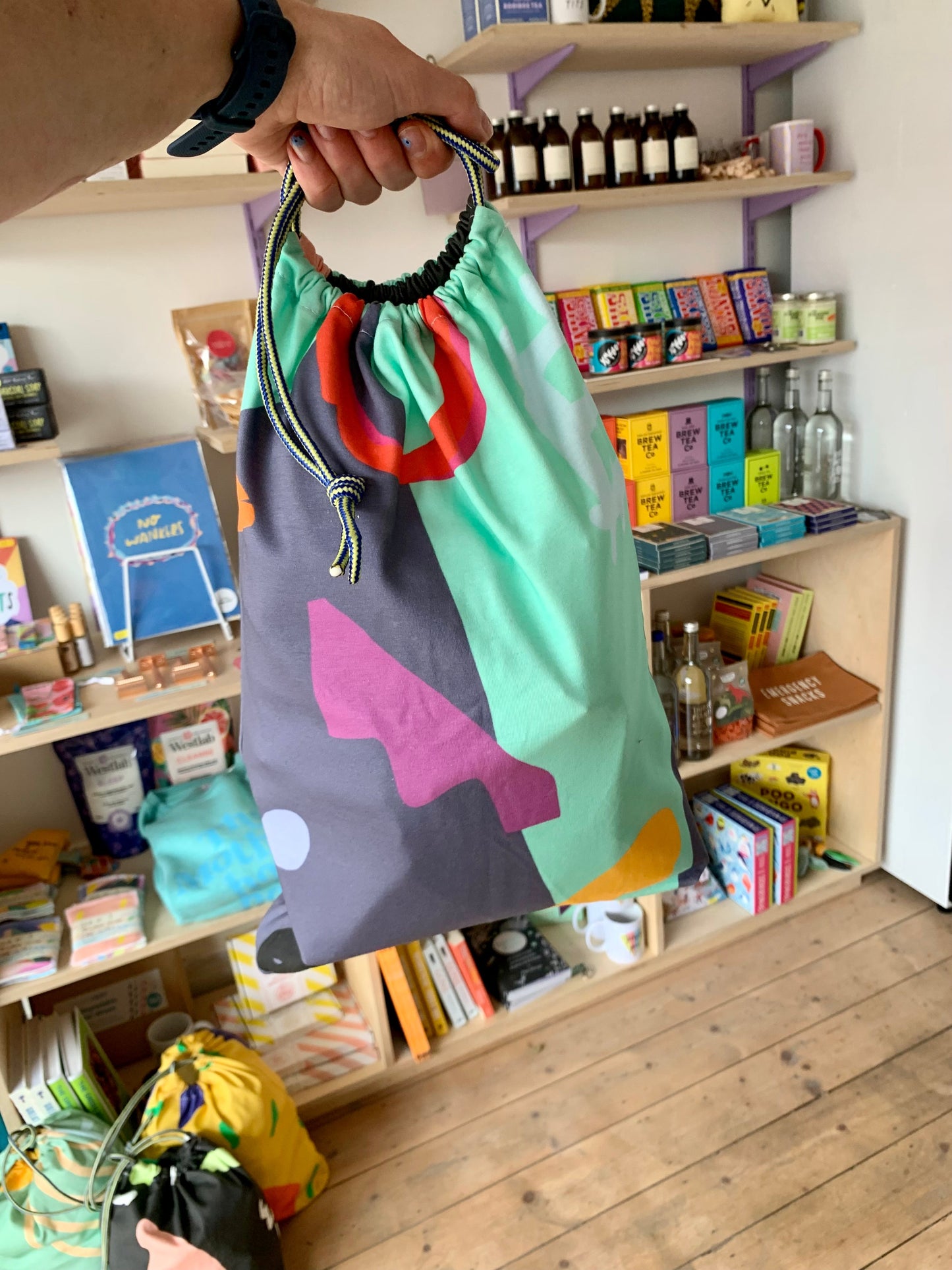 Totally Rad rope drawstring bag