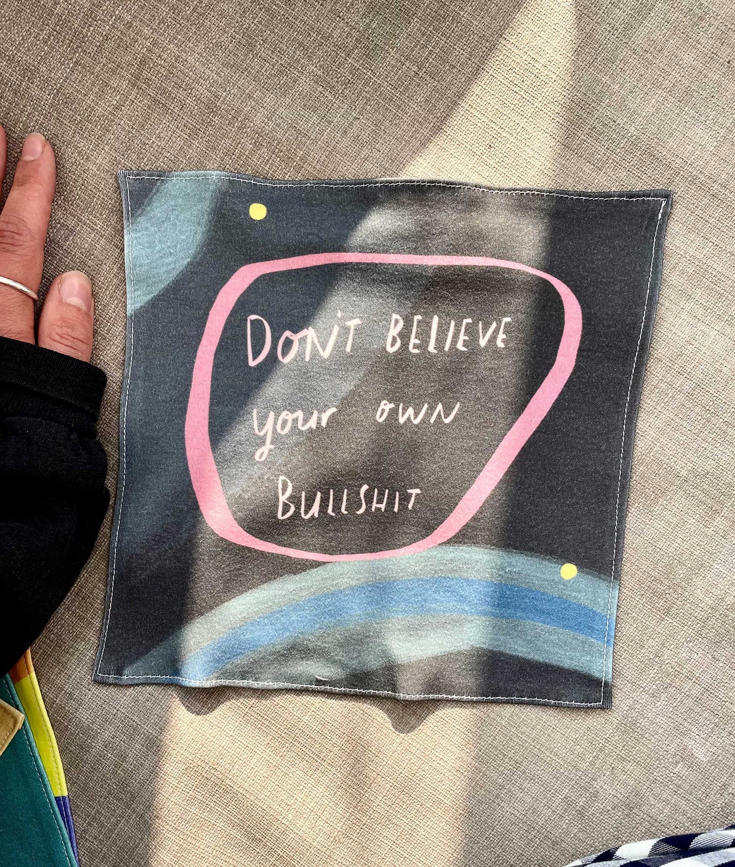 Don't believe your own BS organic cotton handkerchief