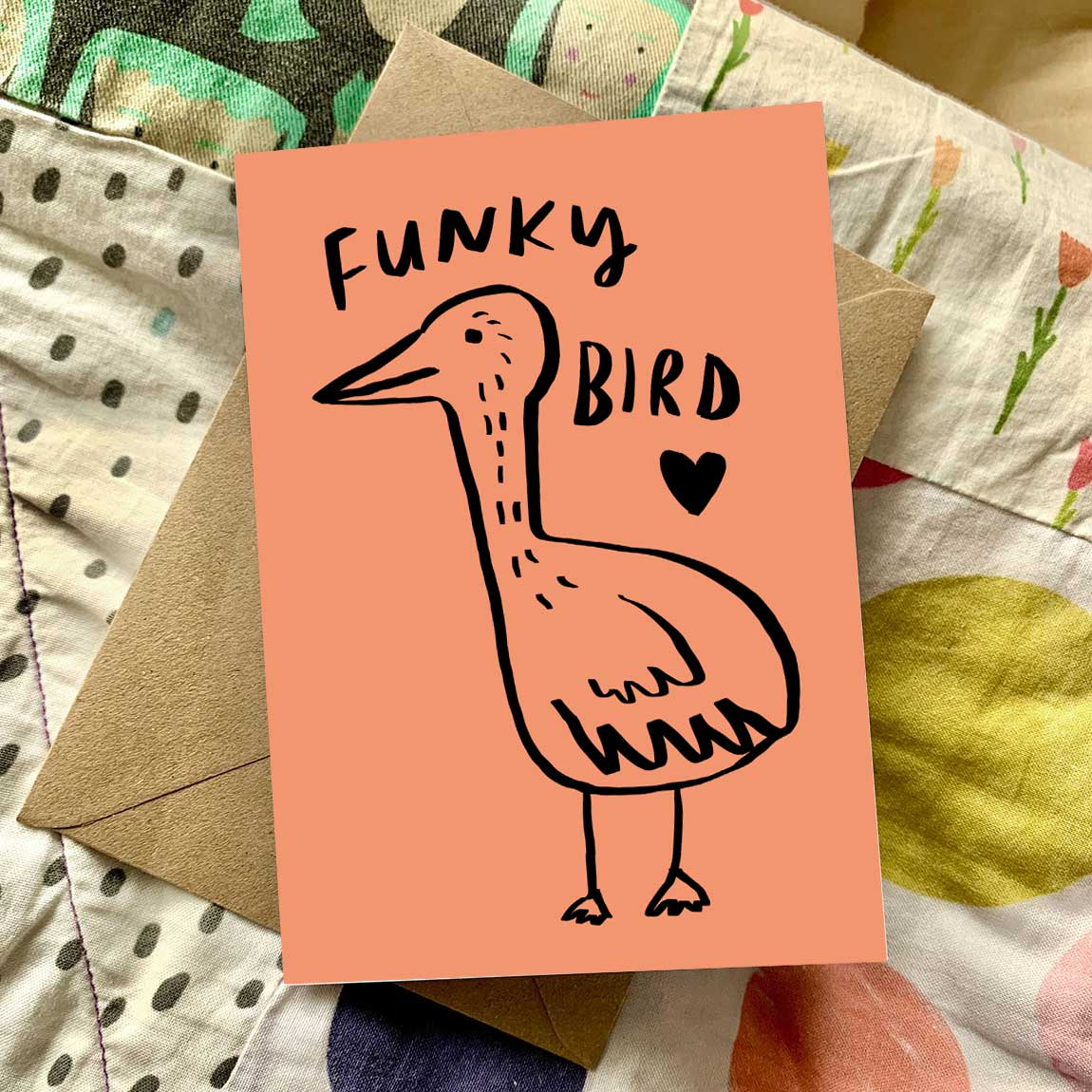 Funky Bird greeting card