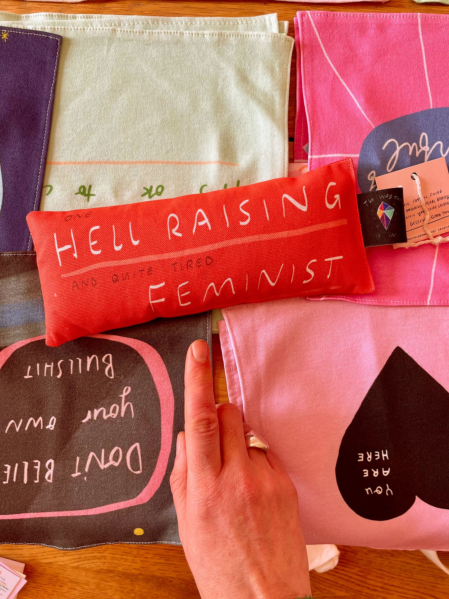Hell Raising Feminist - Handmade Lavender Eye Bag