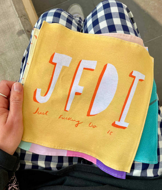Just f8cking do it organic cotton handkerchief