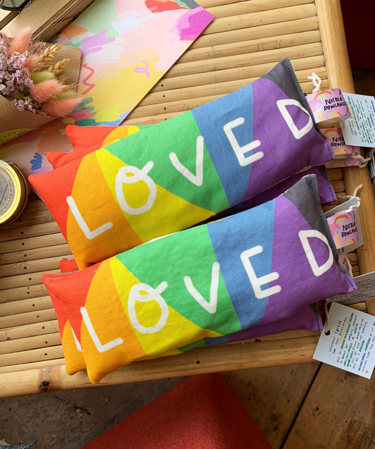 LOVED affirmation Handmade Lavender Bag: for zen, meditation deep sleep and yoga. LGBTQ edition for pride