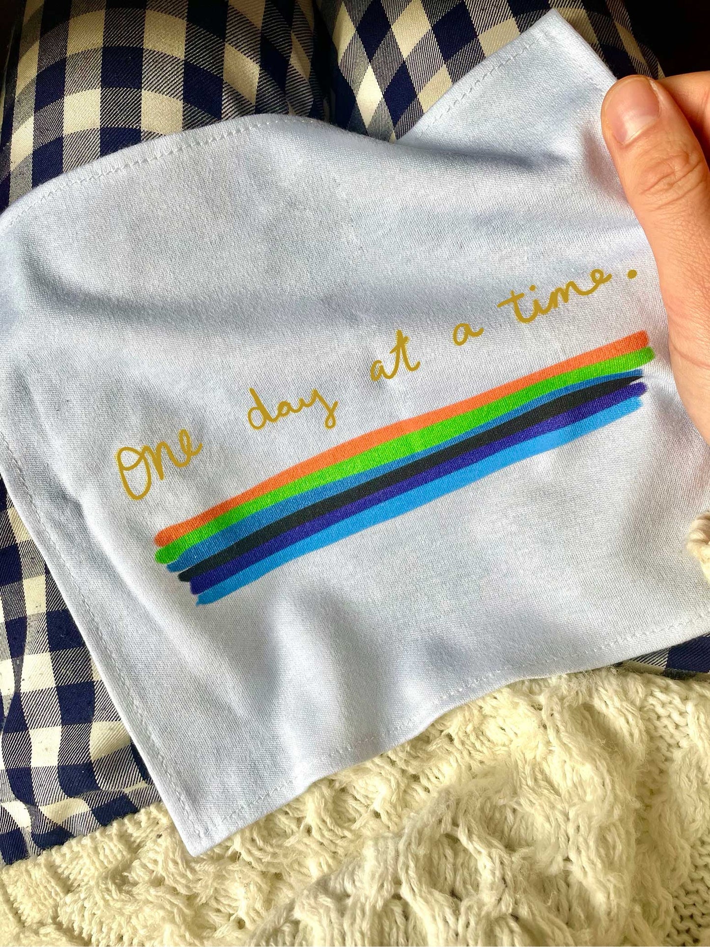 One day at a time organic cotton handkerchief