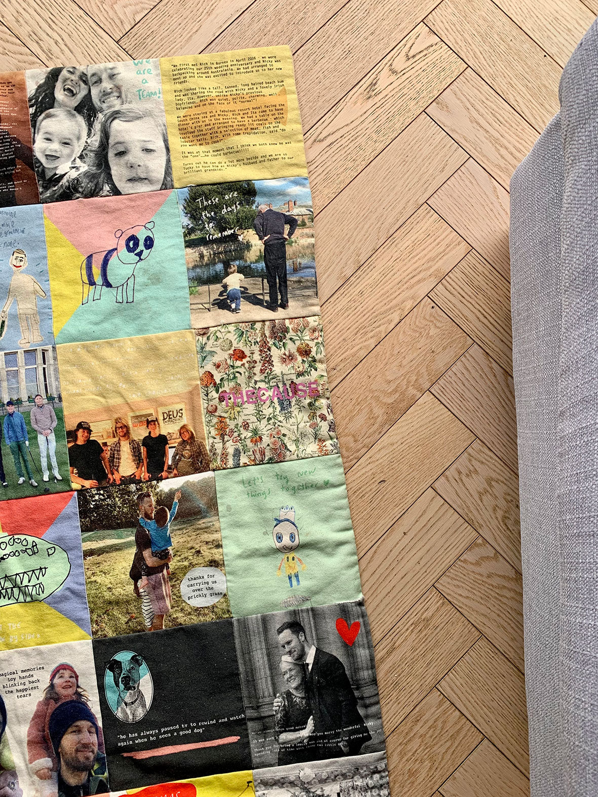 Family heirloom memory quilt