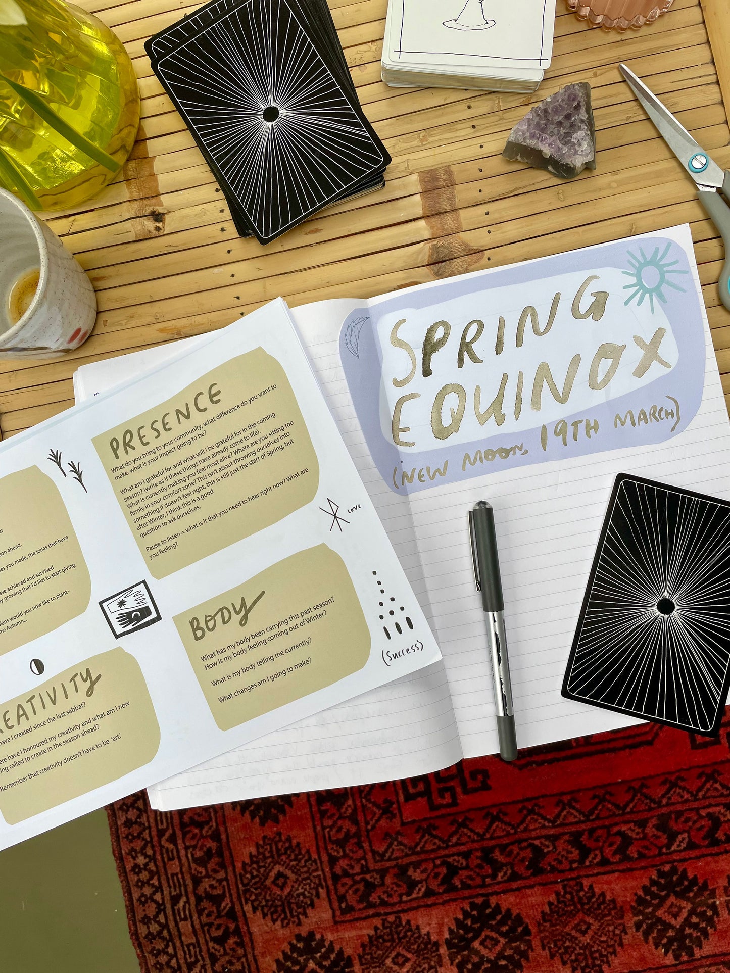 Spring Equinox Journal The Year collage kit with prompts to inspire and lead you to your goals.