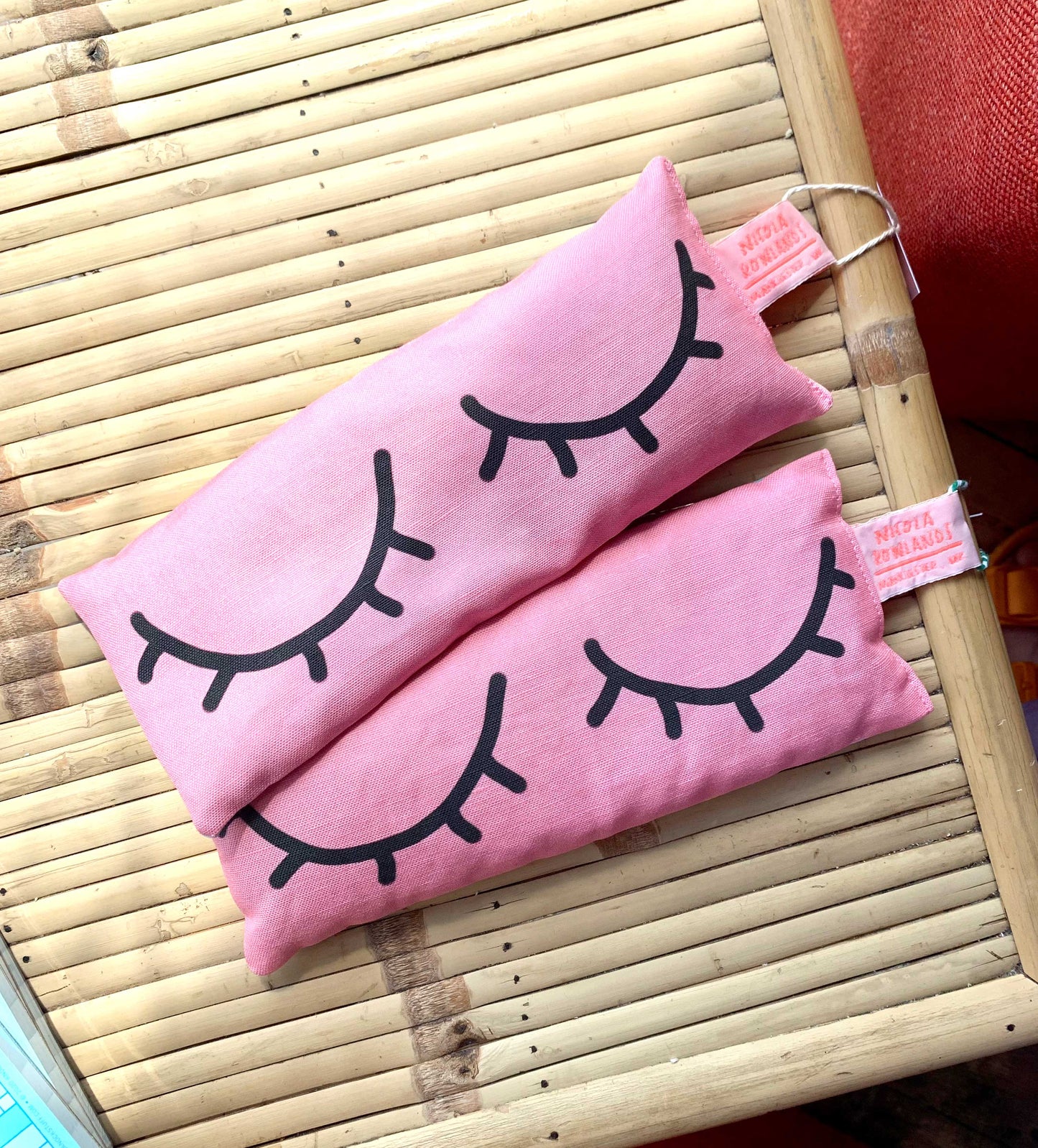 Dusty pink eyes Handmade Lavender Bag with friendly eyes: for zen, meditation deep sleep and yoga (Copy)