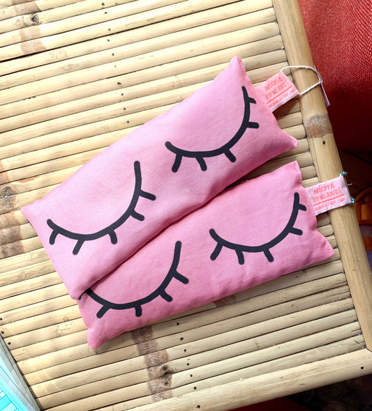 Dusty pink eyes Handmade Lavender Bag with friendly eyes: for zen, meditation deep sleep and yoga (Copy)