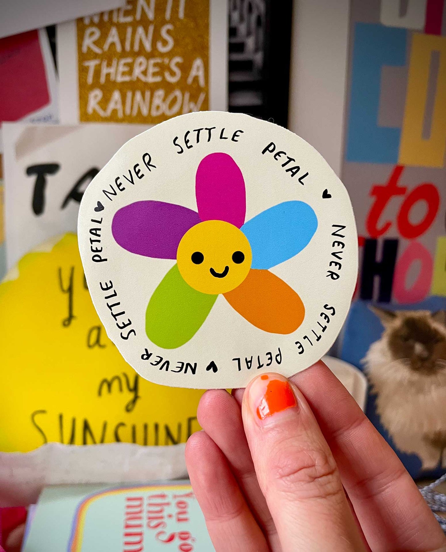 Never Settle Petal vinyl sticker