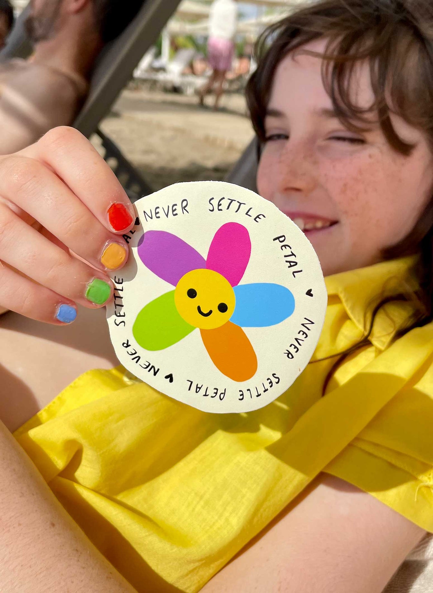 Never Settle Petal vinyl sticker