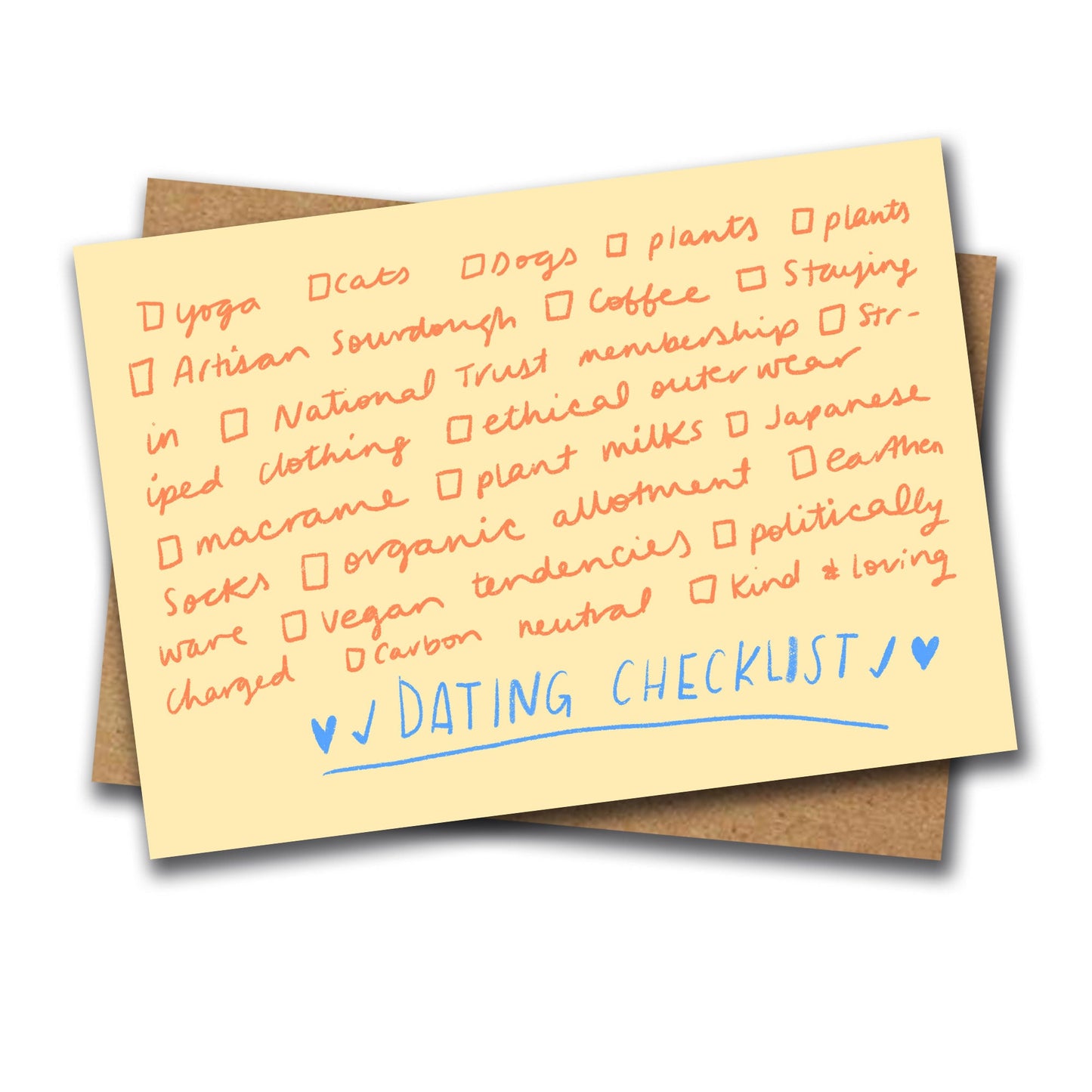 Dating checklist card