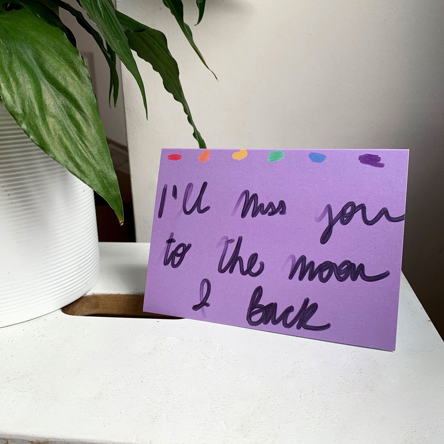 Miss you to the Moon card