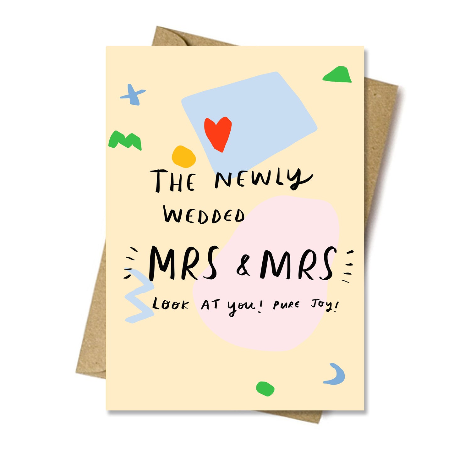 Mrs & Mrs wedding greeting card