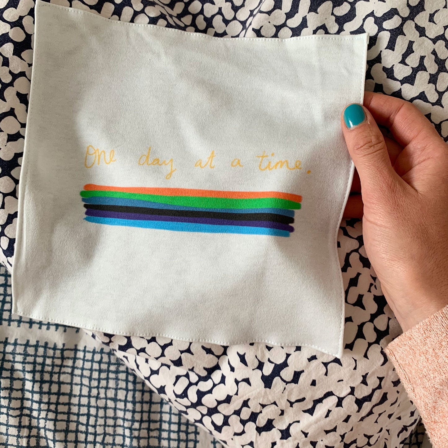 One day at a time organic cotton handkerchief
