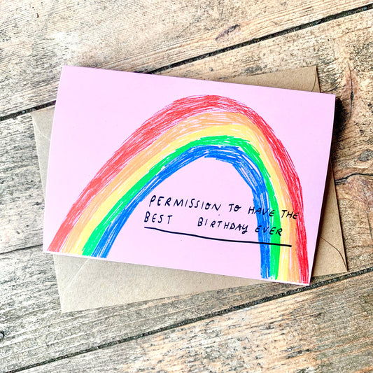 Permission to have a great birthday greeting card