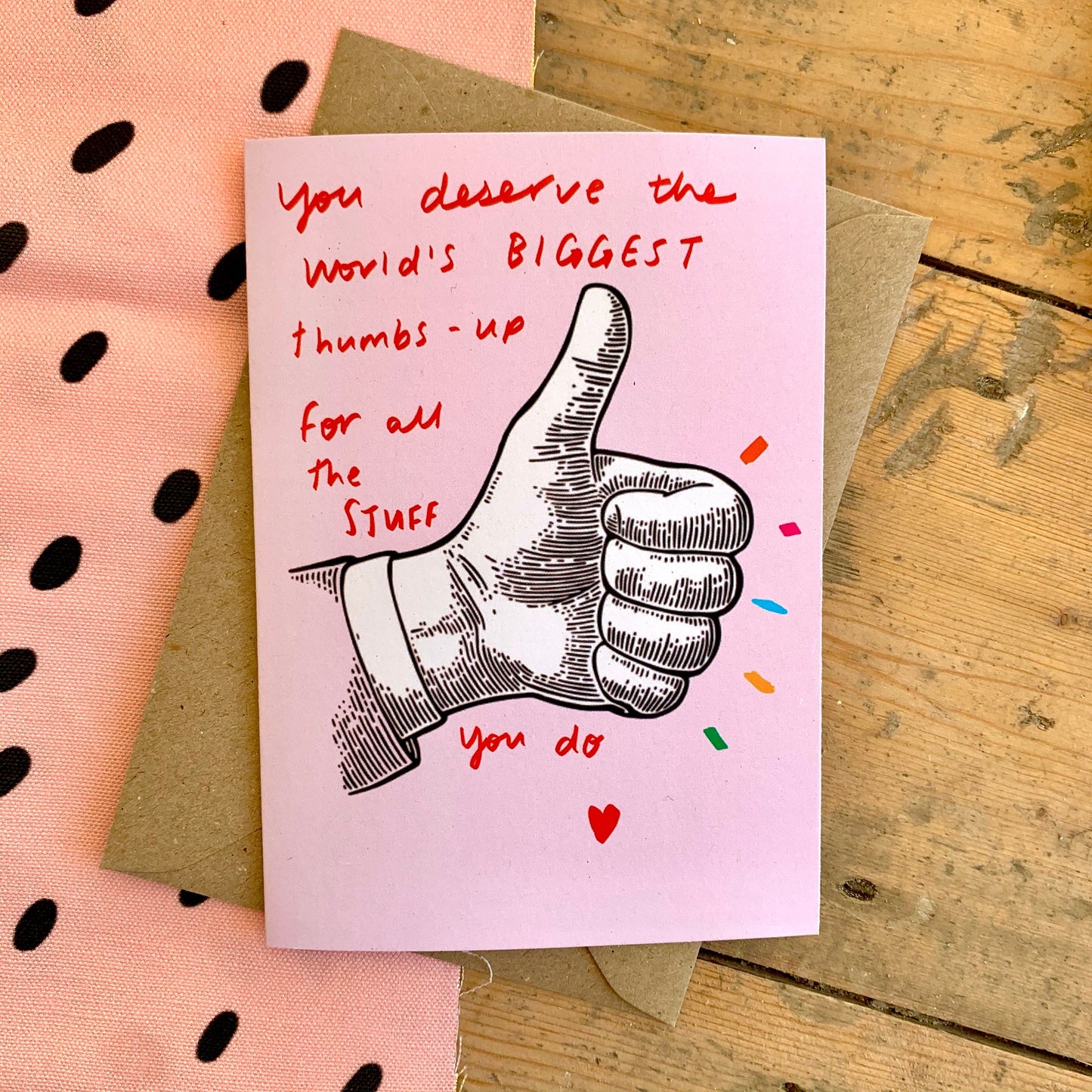Biggest thumbs up card