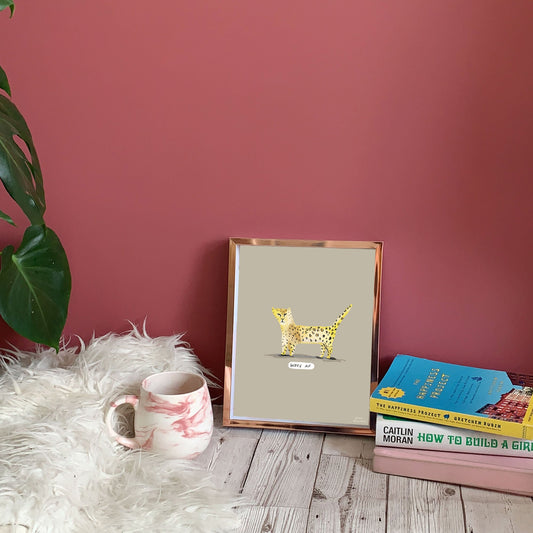 Woke AF leopard a4 art print