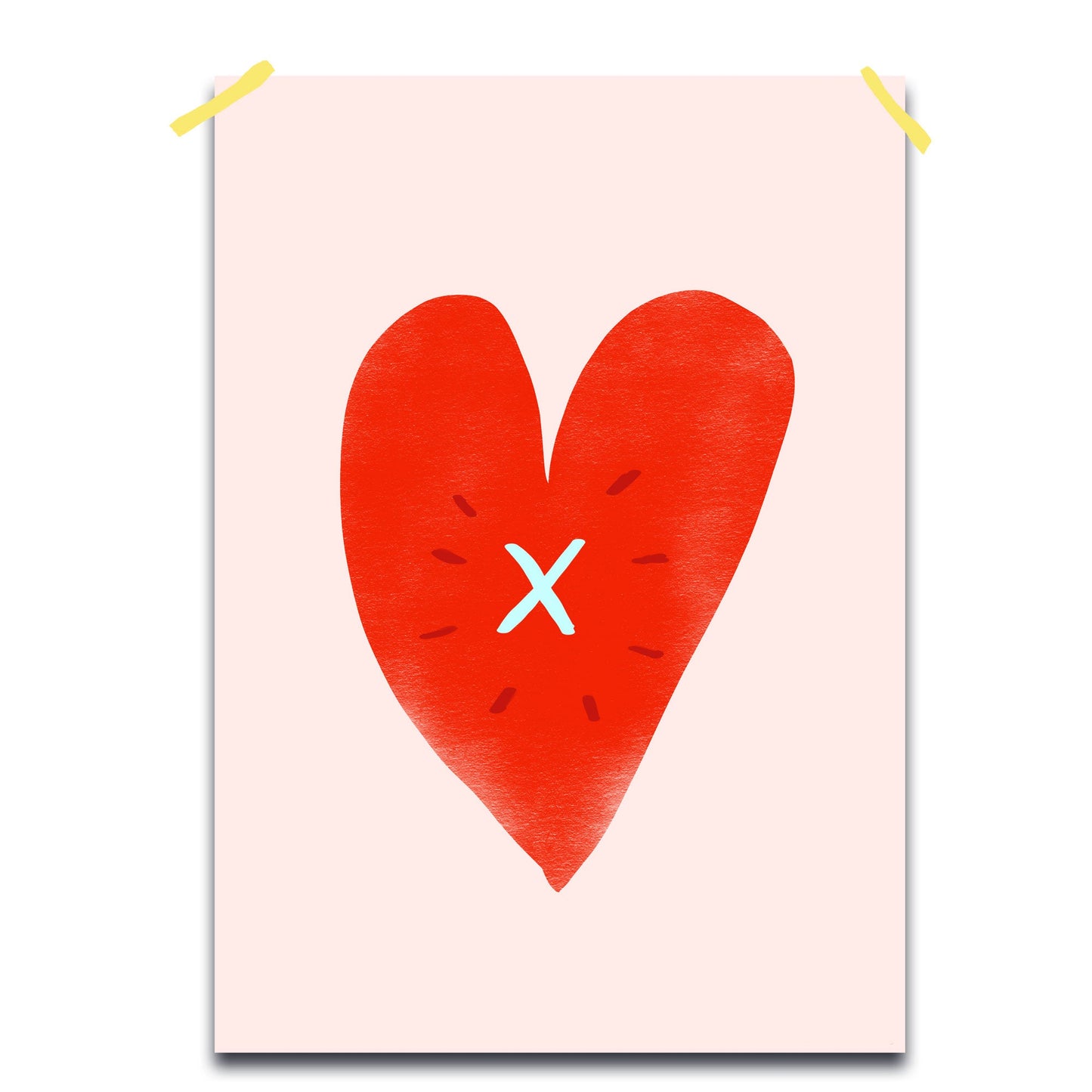 x in heart a4 print